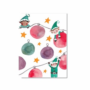 Postkarte "Wichtel", Weihnachtskarte, Handlettering
