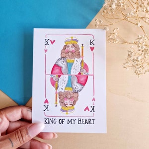 Postkarte " King of my heart", Liebe, Geschenk für Mann