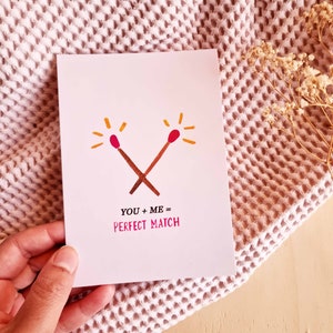Postkarte "perfect match", Liebe, Valentinstag, Jahrestag