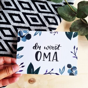 Postkarte"Du wirst Oma",  Schwangerschaft, Großeltern, Baby