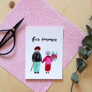 Postcard "forever", dear, couple, wedding anniversary, engagement, anniversary, gift idea, Valentine's Day, wedding, gift idea man