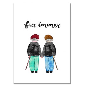 Postkarte "für immer", liebe, lgbqt+, Hochzeitstag, Verlobung, LGBQT+, Geschenkidee, Valentinstag, Hochzeit, Geschenkidee Mann