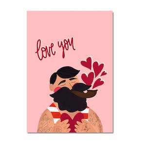 Postkarte "love you", liebe, Paar, Hochzeitstag, Verlobung, Valentinstag, Hochzeit