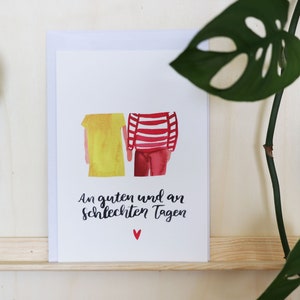 Postkarte "An guten und an schlechten Tagen", Hochzeitstag, Jahrestag, Geschenk zur Hochzeit
