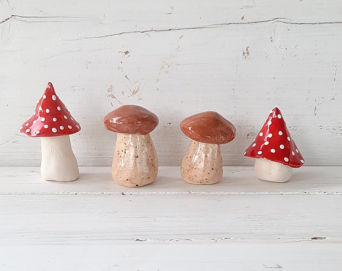 Keramik Pilze getöpfert, 2er Set, Gartenkeramik Etsy.de