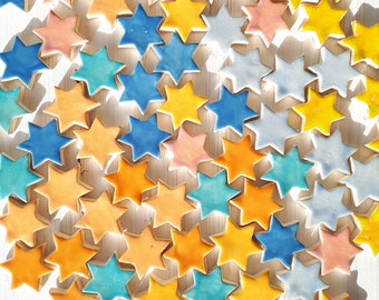 Scatter decoration stars, ceramic stars, ceramic stars, MIXED, set of 10, table decoration, table decoration, wedding decoration, birthday decoration