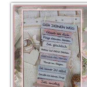 Schild Geh Deinen Weg Original pastell Schild Dekoschild Einschulung Taufe Schulanfang Kinderzimmer Weihnachtsgeschenk Bild 1