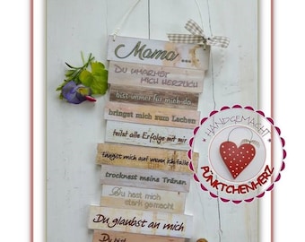 Schild - Mama - Muttertag -  Farbe Taupe - das Original - Geschenk für Mama - Muttertagsgeschenk - Pünktchenherz - Liebe - Dekoschild