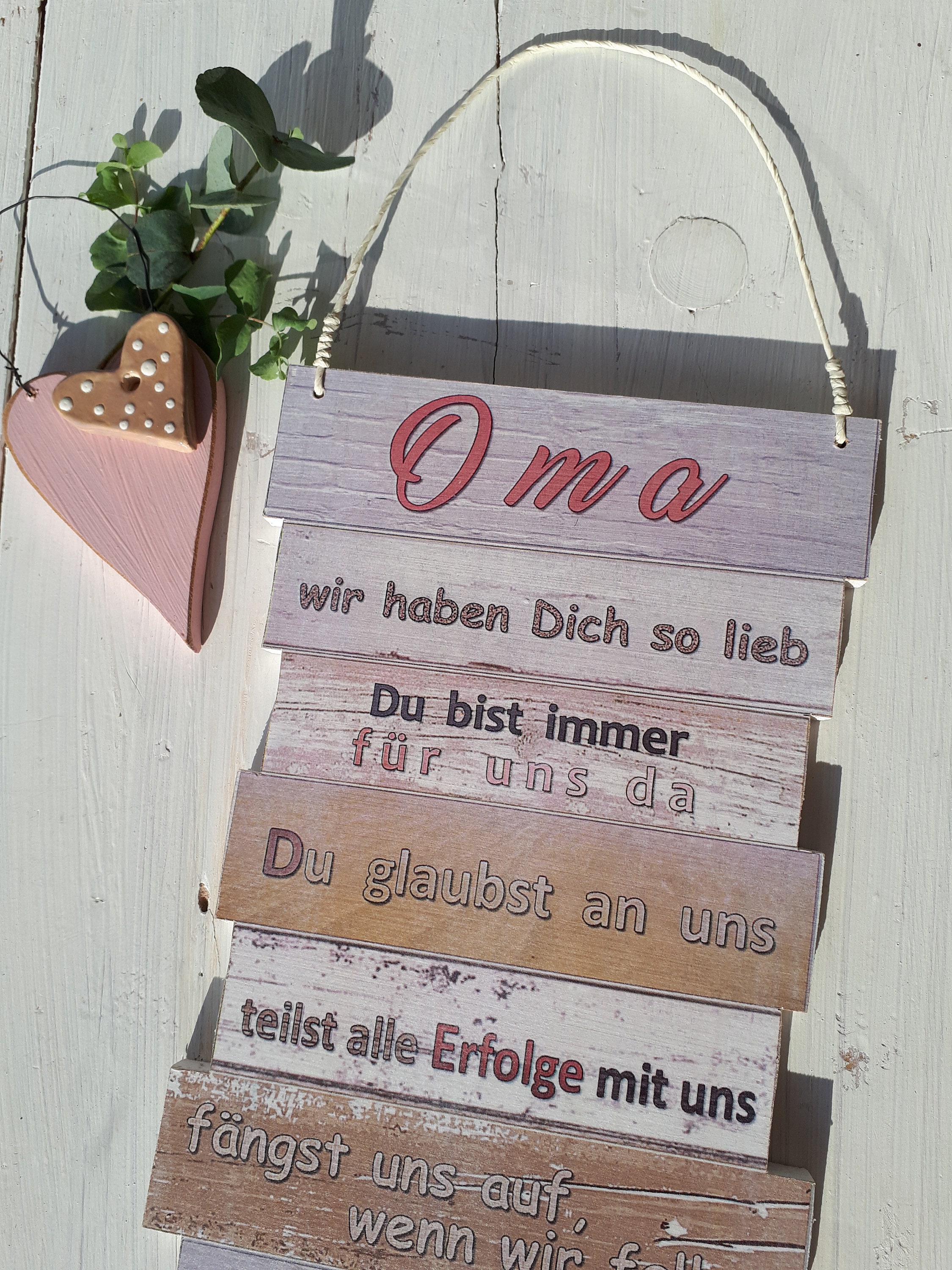 Dekoschild Oma wir haben Dich so lieb Farbe Sahara Etsy