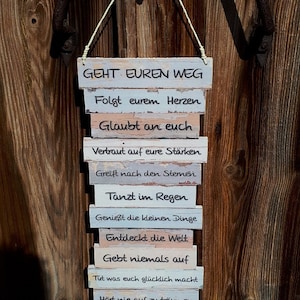 Schild Geht Euren Weg Geschenk Hochzeit zur Hochzeit Boho Brautpaar Hochzeitsgeschenk give-away Trauzeuge Trauzeugin Bild 2