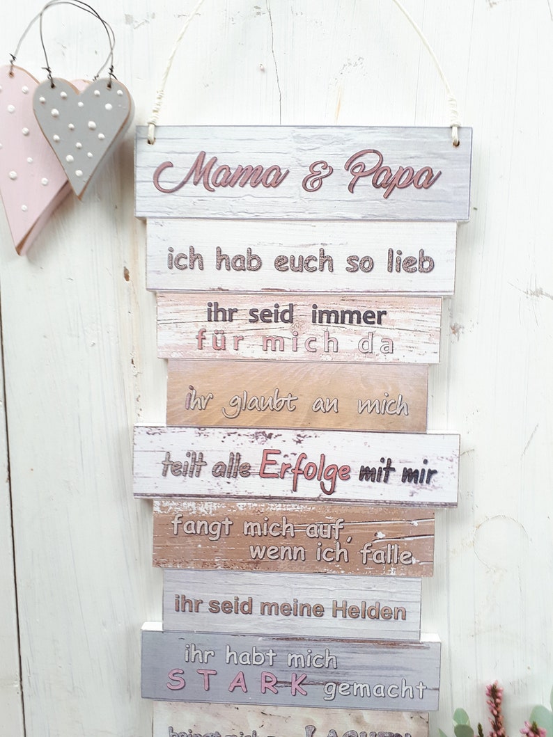 Dekoschild Mama & Papa ich hab Euch so lieb Geschenk Etsy