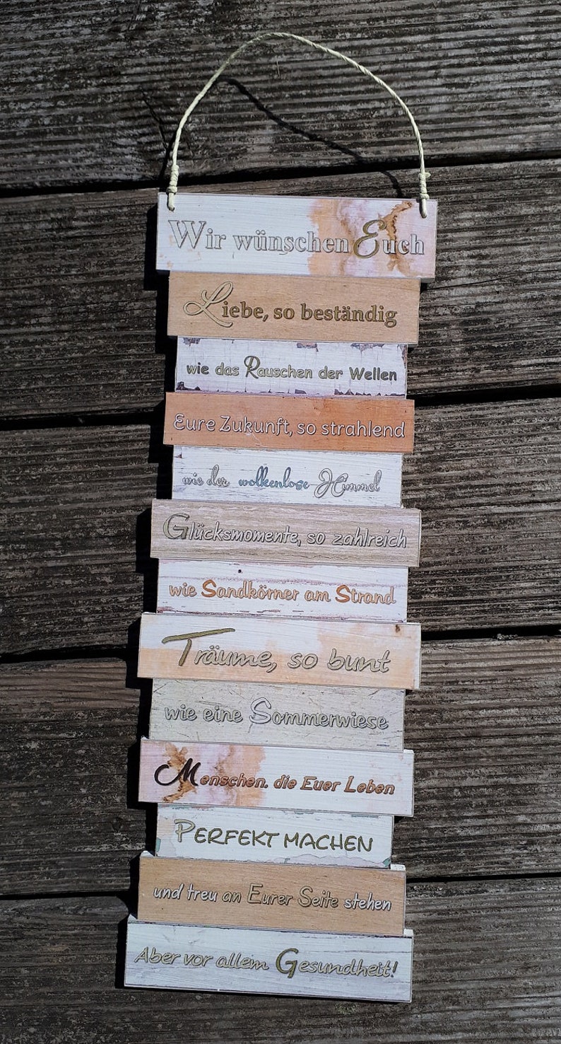 Dekoschild Wir wünschen Euch Geschenk zur Hochzeit Etsy