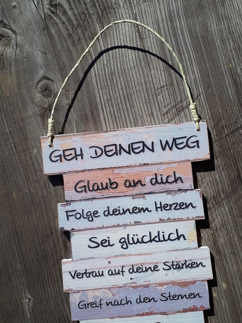 Schild Geh Deinen Weg Original pastell Schild Dekoschild Einschulung Taufe Schulanfang Kinderzimmer Weihnachtsgeschenk Bild 5