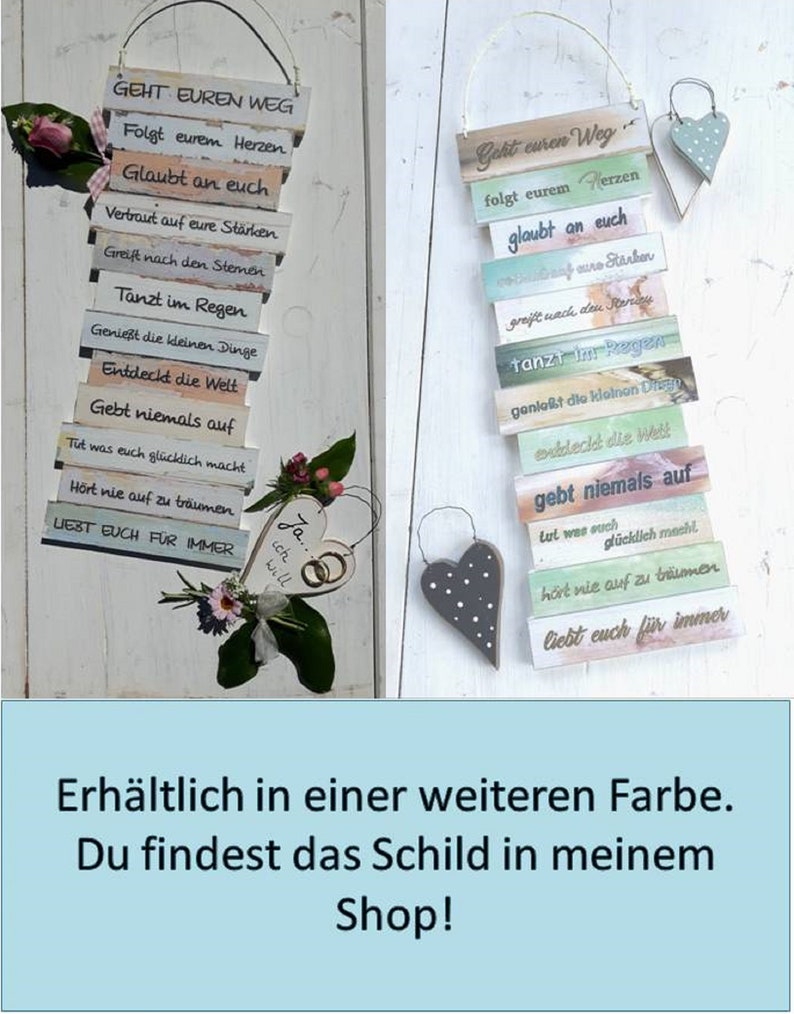 Schild Geht Euren Weg Geschenk Hochzeit zur Hochzeit Boho Brautpaar Hochzeitsgeschenk give-away Trauzeuge Trauzeugin immagine 7