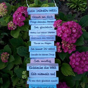 Schild Geh Deinen Weg Original pastell Schild Dekoschild Einschulung Taufe Schulanfang Kinderzimmer Weihnachtsgeschenk Bild 4