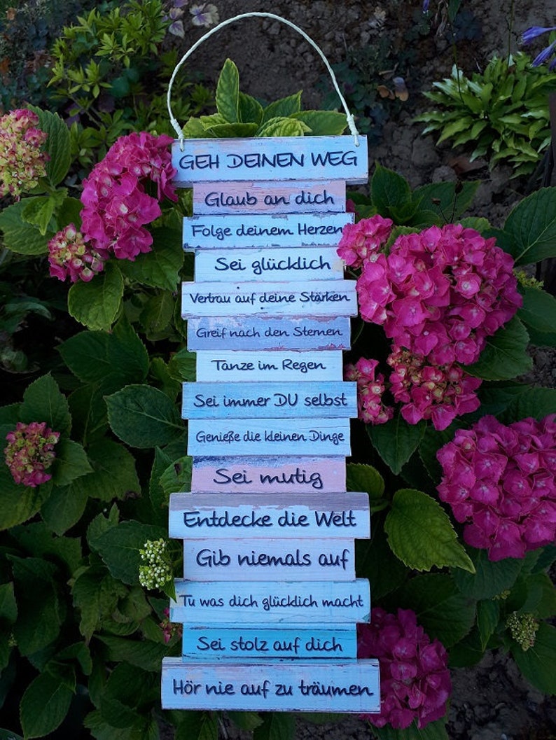 Schild Geh Deinen Weg Original pastell Schild Dekoschild Einschulung Taufe Schulanfang Kinderzimmer Weihnachtsgeschenk Bild 4