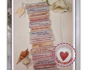 Bouclier - Wooden - Good Wishes - Heartfelt - Heart Wishes - Sign - Wooden Sign - Good Wishes - Family Rules - Go Your Way