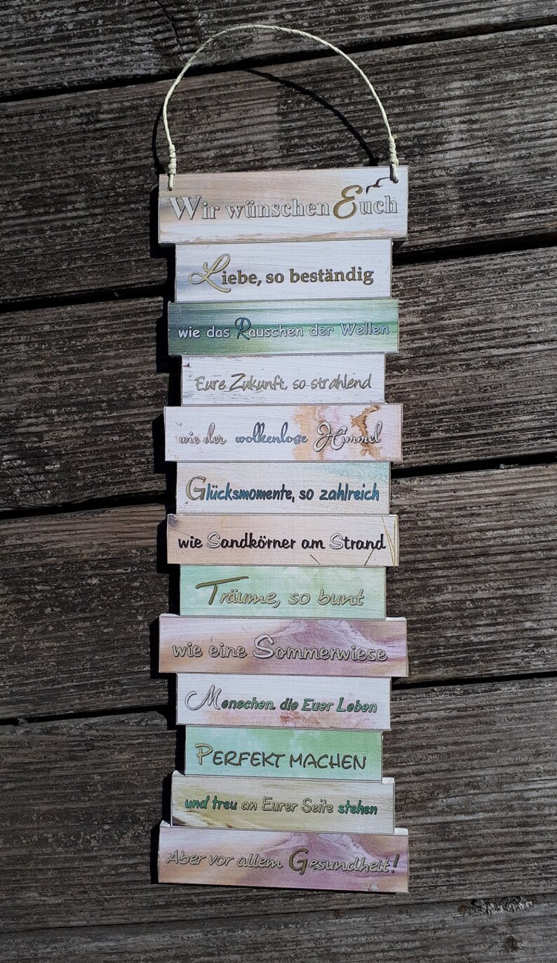 Schild Wir wünschen Euch Geschenk Hochzeit Etsy