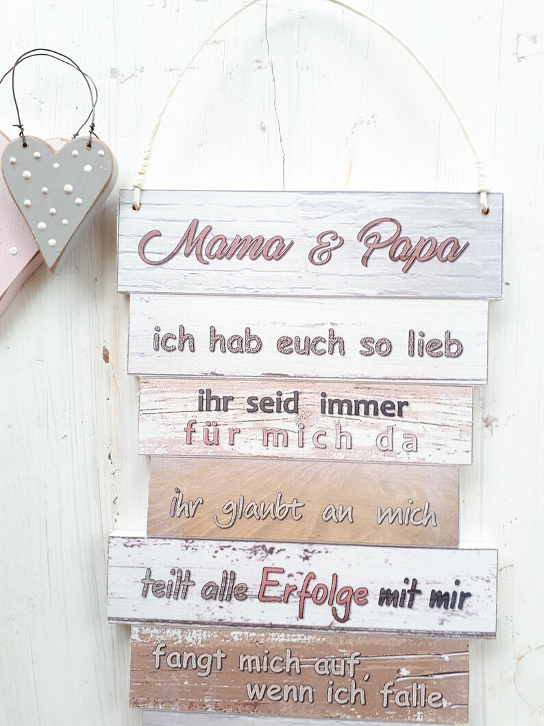Dekoschild Mama & Papa ich hab Euch so lieb Geschenk Etsy