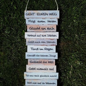 Schild Geht Euren Weg Geschenk Hochzeit zur Hochzeit Boho Brautpaar Hochzeitsgeschenk give-away Trauzeuge Trauzeugin Bild 3