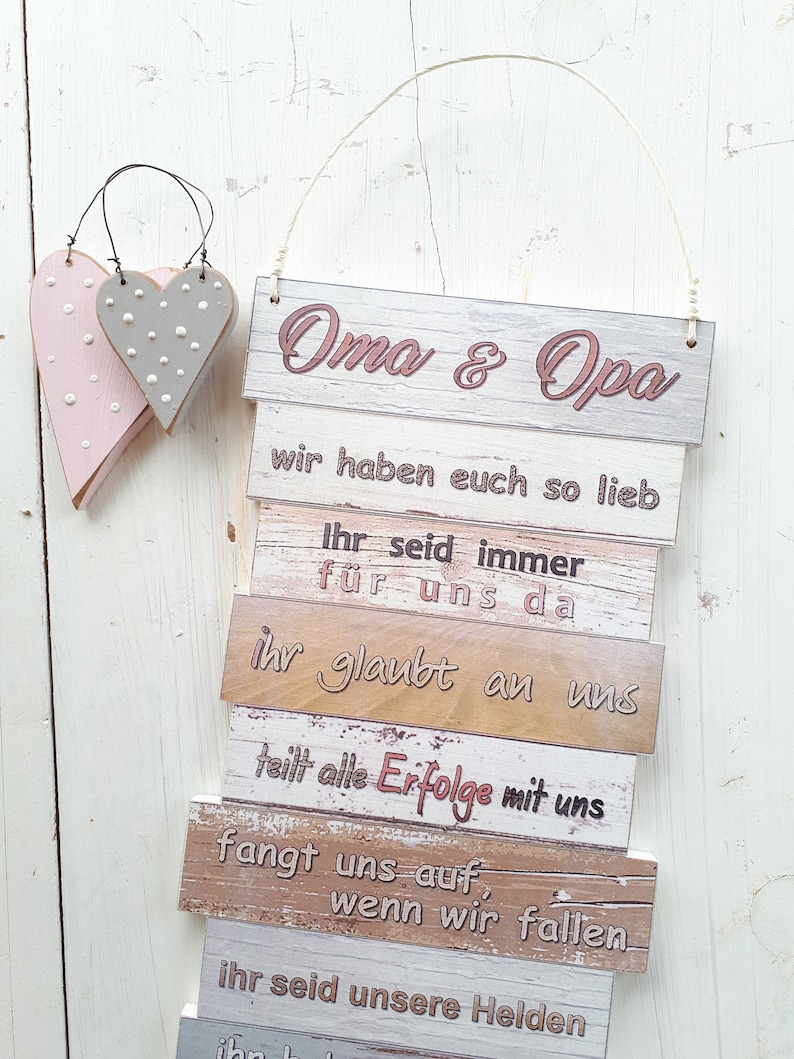 Dekoschild Oma & Opa wir haben euch so lieb Farbe Sahara Etsy