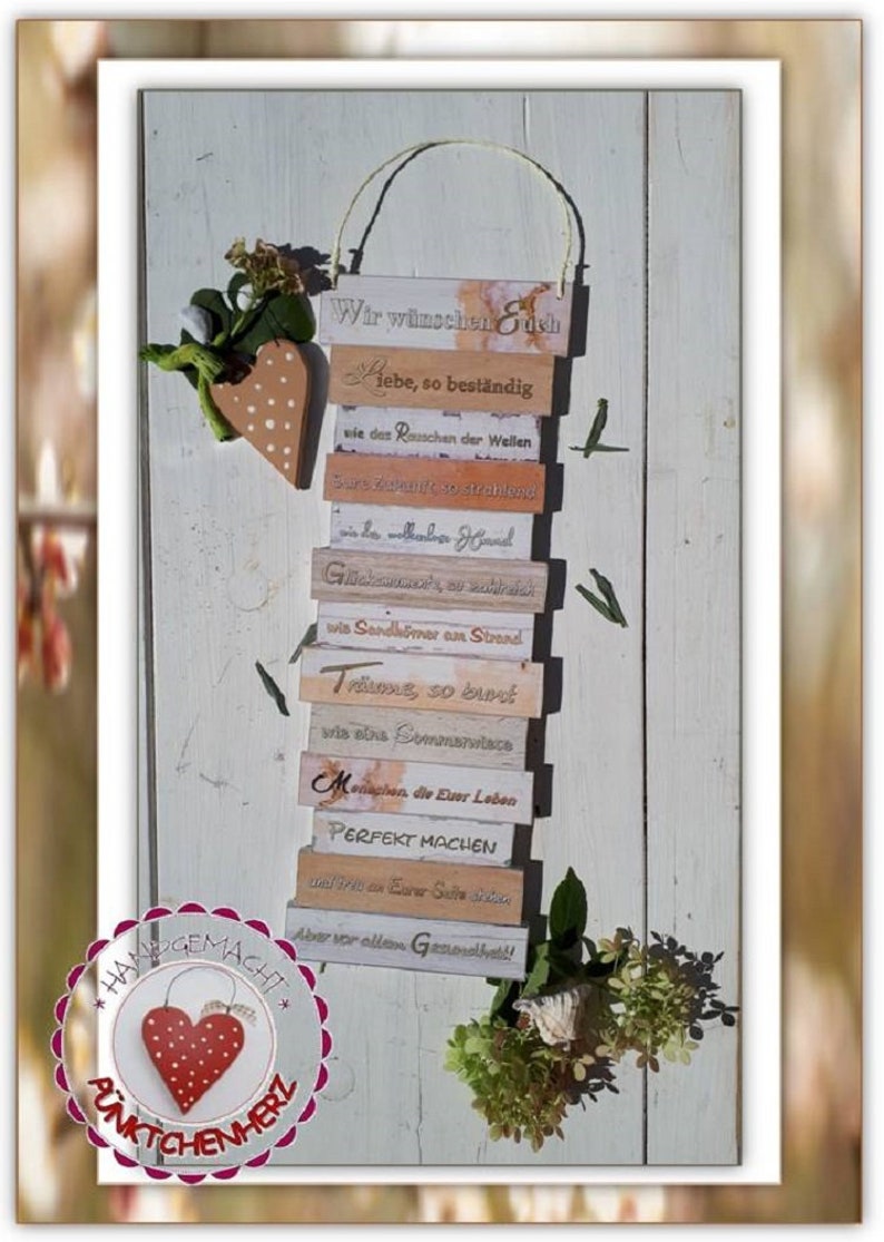 Dekoschild Wir wünschen Euch Geschenk zur Hochzeit Etsy