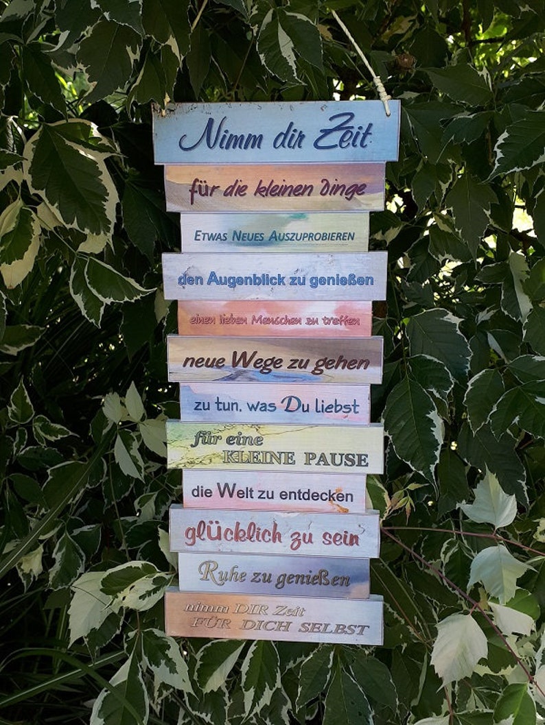 Schild Nimm Dir Zeit Familienregeln Geh Deinen Weg Dekoschild Weihnachtsgeschenk beste Freundin Muttertag Valentinstag immagine 6