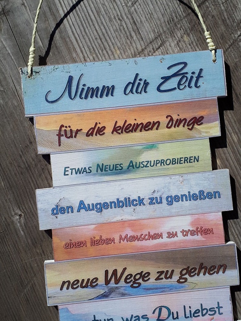 Schild Nimm Dir Zeit Familienregeln Geh Deinen Weg Dekoschild Weihnachtsgeschenk beste Freundin Muttertag Valentinstag immagine 3