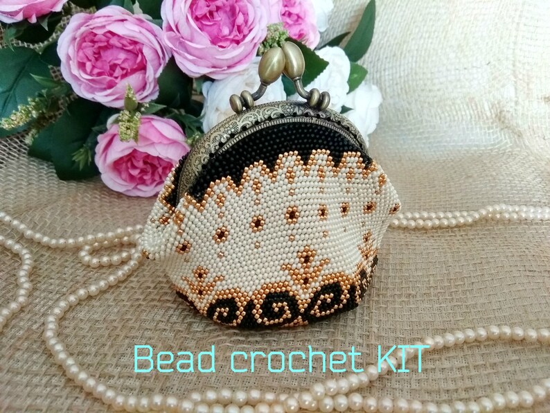 Bead crochet kit Beaded purse kit Kit to make purse Crochet Etsy