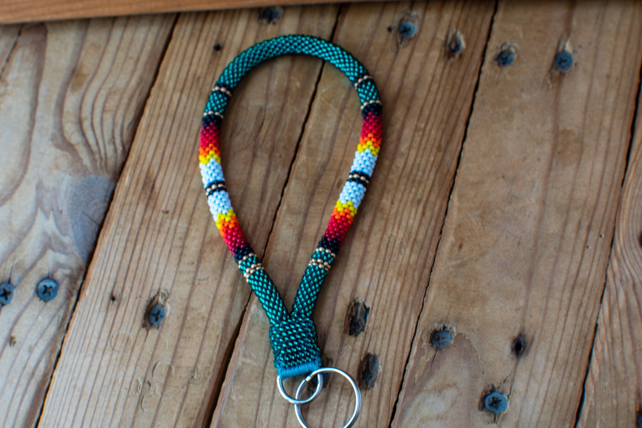 Native America bead lanyard bead keychain native bead wristlet Etsy
