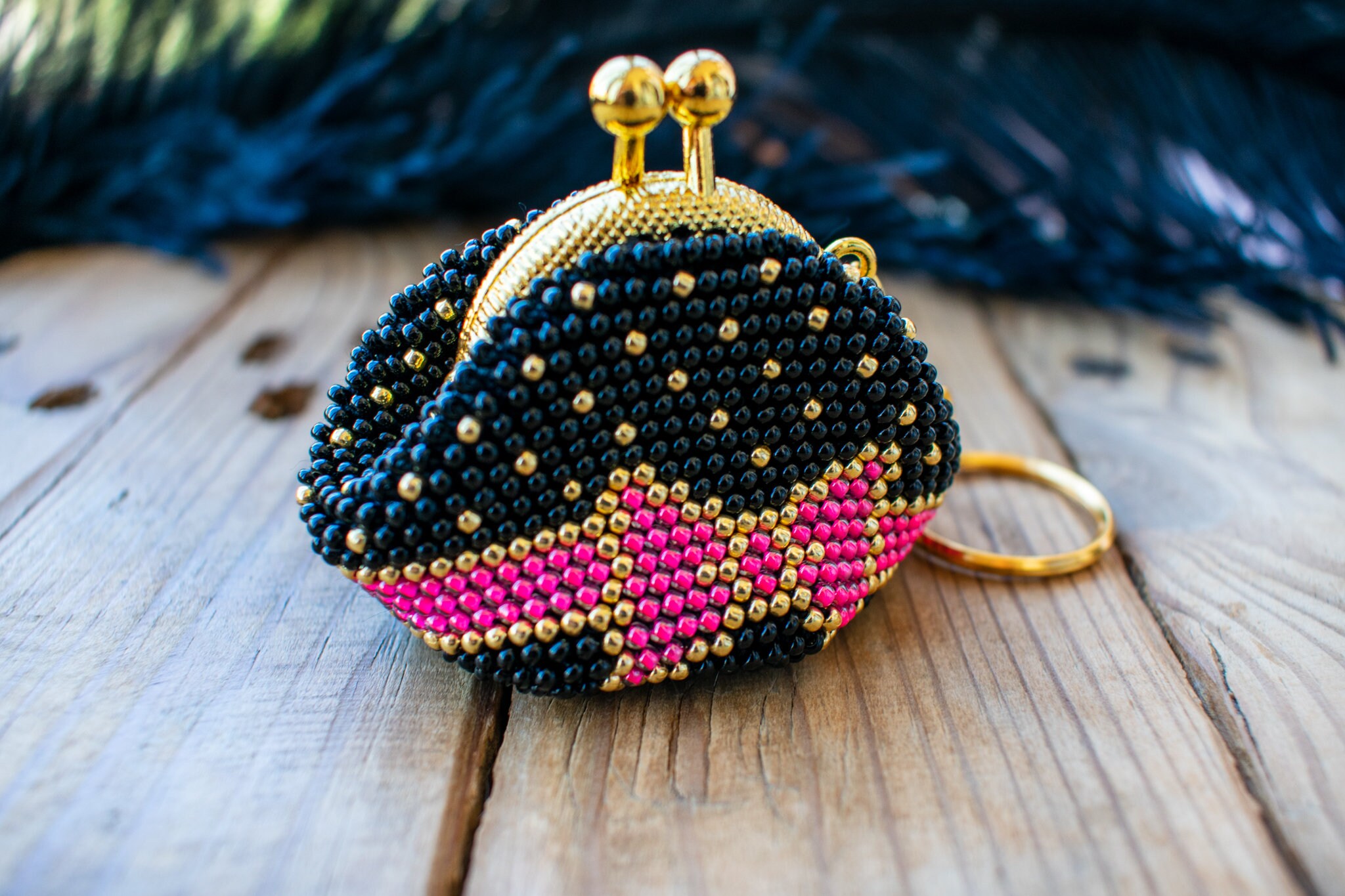 Coin holder keychain Mini pouch Small pouch for coins with Etsy