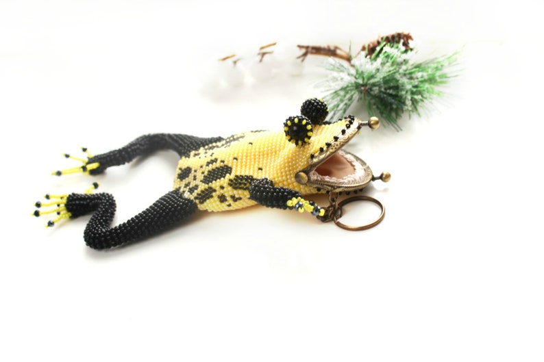 Yellow frog wallet Frog purse Frog gifts Toad keychain Money Etsy
