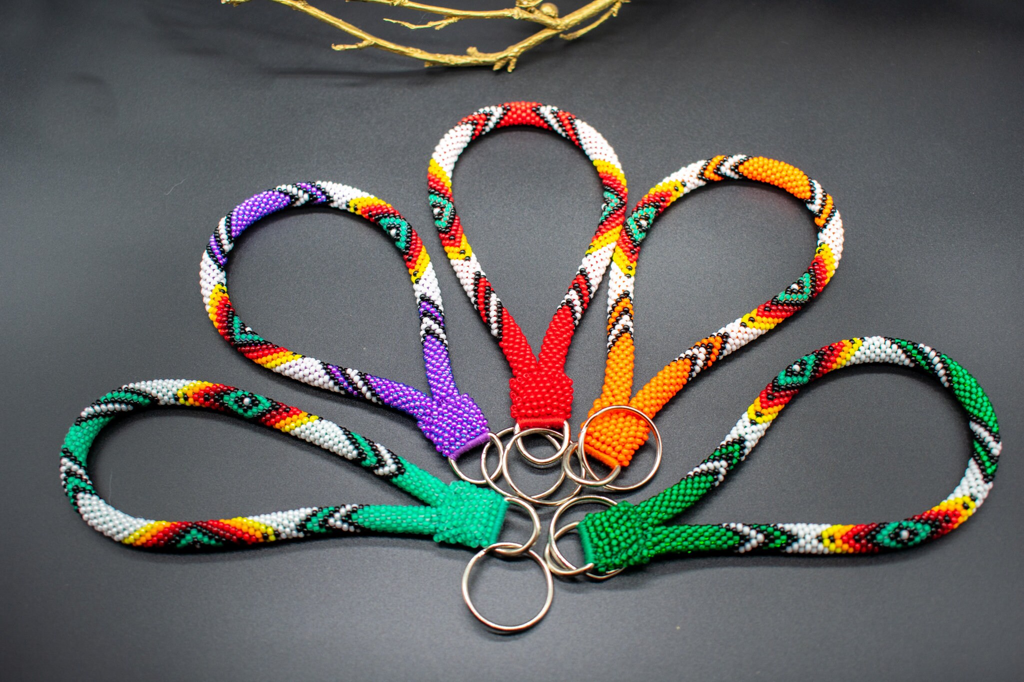 Native american beaded keychain Native beaded lanyards Beaded Etsy