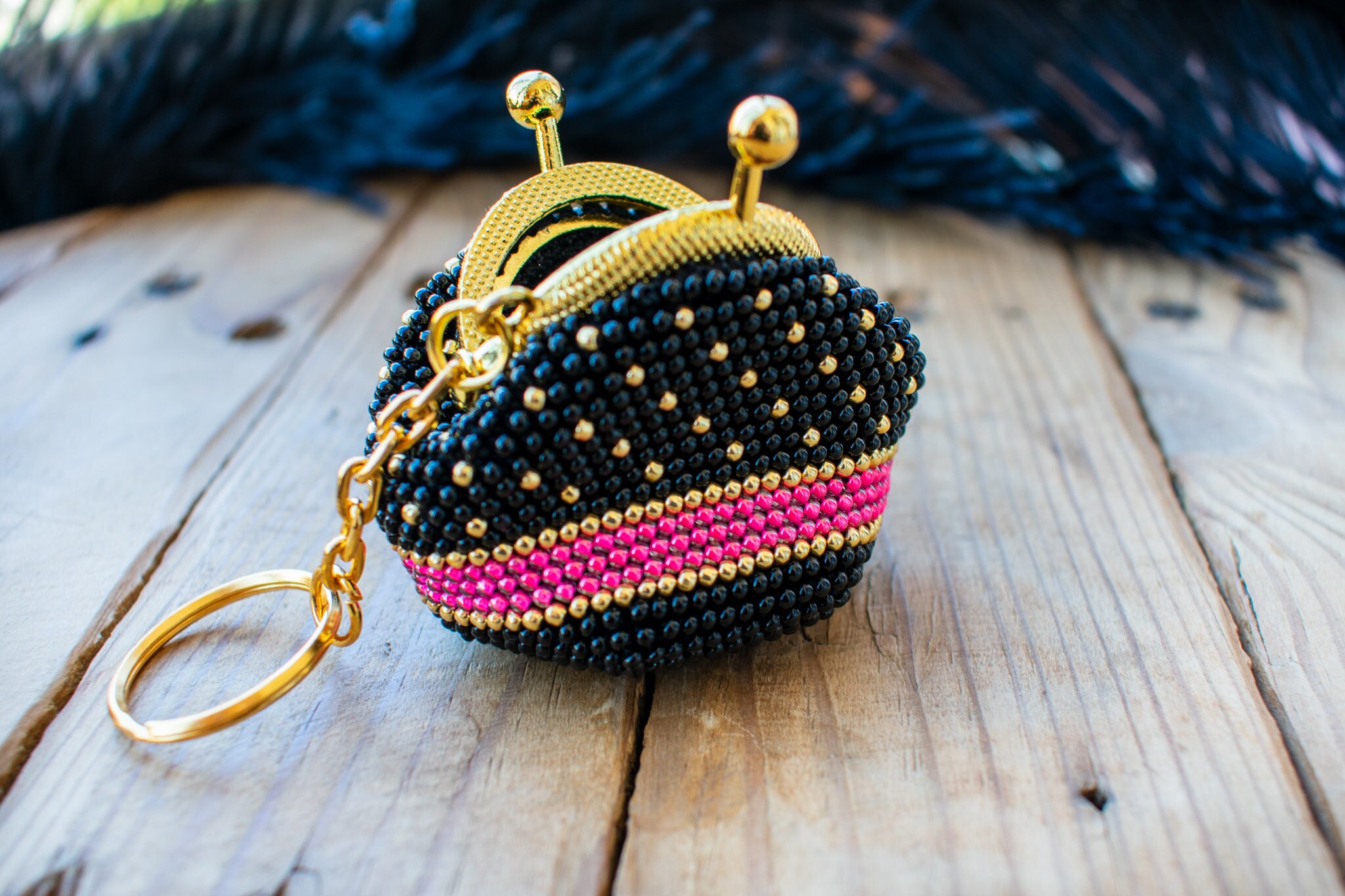 Coin holder keychain Mini pouch Small pouch for coins with Etsy