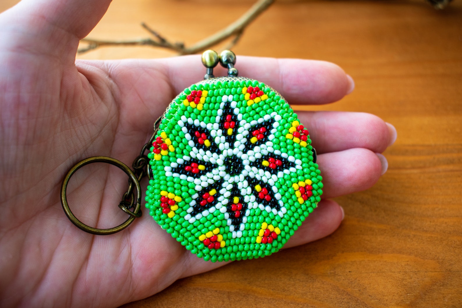 Native american keychain wallet Beaded keychains Huichol Etsy