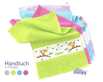 Handtuch Fuchs (803) Name klein groß Kinderhandtuch Motivhandtuch Geburtsgeschenk Geschenk zur Taufe kindergartenstart schule