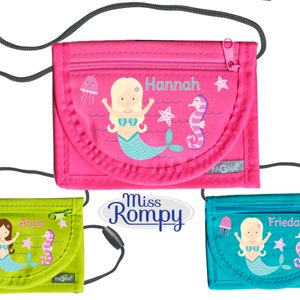 MissRompy | Brustbeutel Meerjungfrau (796) mit Name und Sicherheitsverschluss Umhängebeutel breast bag Sichtfenster