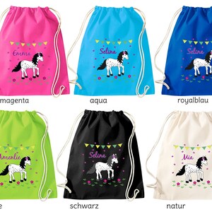 PONY 840 PFERD BW gym bag with name drawstring bag sports bag backpack gym bag image 2