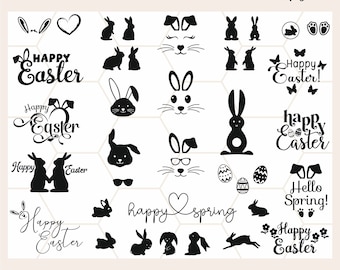 MissRompy | Frohe Ostern (162) | Download | Plotterdatei Svg Png Pdf Dxf Eps handgezeichnet Clipart osterhase Line Art Cut Vector Plotter