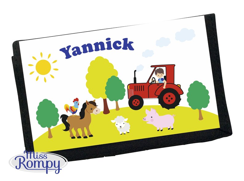 TRAKTOR 871 wallet with name children's wallet Velcro wallet image 1