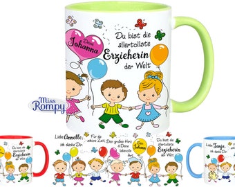 Tasse ERZIEHERIN (824) Abschiedsgeschenk Keramiktasse mit NAMEN