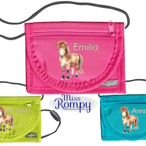MissRompy | Brustbeutel Pferd (774) mit Name und Sicherheitsverschluss Herz Stern Umhängebeutel breast bag Sichtfenster