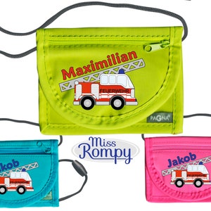 MissRompy | Brustbeutel Feuerwehr (878) mit Name und Sicherheitsverschluss Umhängebeutel breast bag Sichtfenster