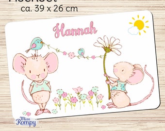 MissRompy Mouse (805) placemat with name placemat with rubber backing placemat
