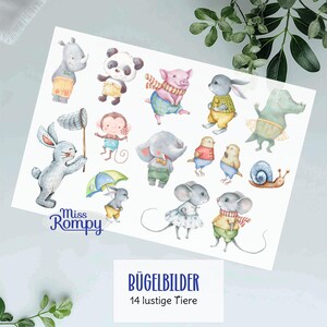 Peut inclure: Un ensemble de 14 autocollants thermocollants illustrant de mignons animaux. Les animaux comprennent un lapin, un éléphant, un rhinocéros, un panda, un cochon, une souris, un escargot, un singe, et plus encore. Les autocollants sont parfaits pour ajouter une touche de fantaisie aux vêtements, aux sacs ou à d'autres articles en tissu.