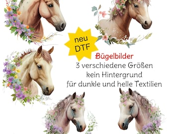 MissRompy | Pferde DTF Bügelbilder verschiedene Motive und Größen Pony Bügelbild Aufbügler Applikation Iron on