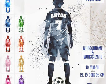 MissRompy | Footballer, (881), Name, Number, Custom Name, Iron-on, Iron-on Transfer, Birthday Number, Iron-on Applique, Iron-on Sticker