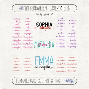 MissRompy | Word Number 1-20, (1031) | Download, plotter file, lettering, SVG, DXF, PNG, PDF, hand-drawn, birthday, numbers