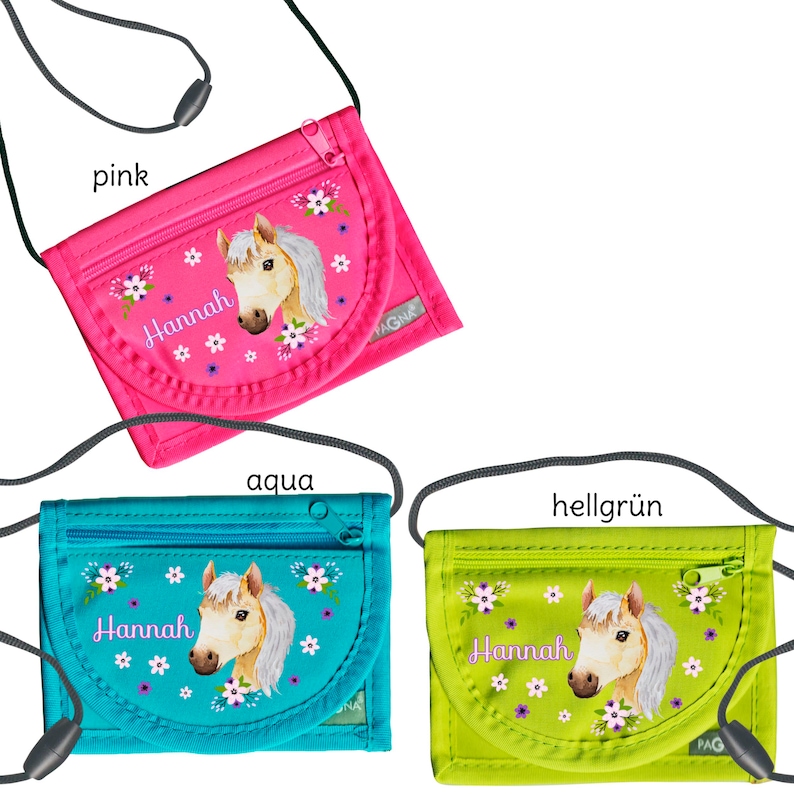 MissRompy Breast bag horse 780 with name and safety clasp horse head shoulder bag breast bag viewing window image 2