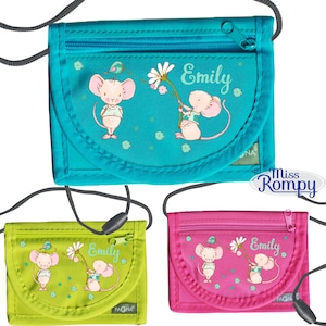 MissRompy | Brustbeutel Maus (805) mit Name und Sicherheitsverschluss Umhängebeutel breast bag Sichtfenster
